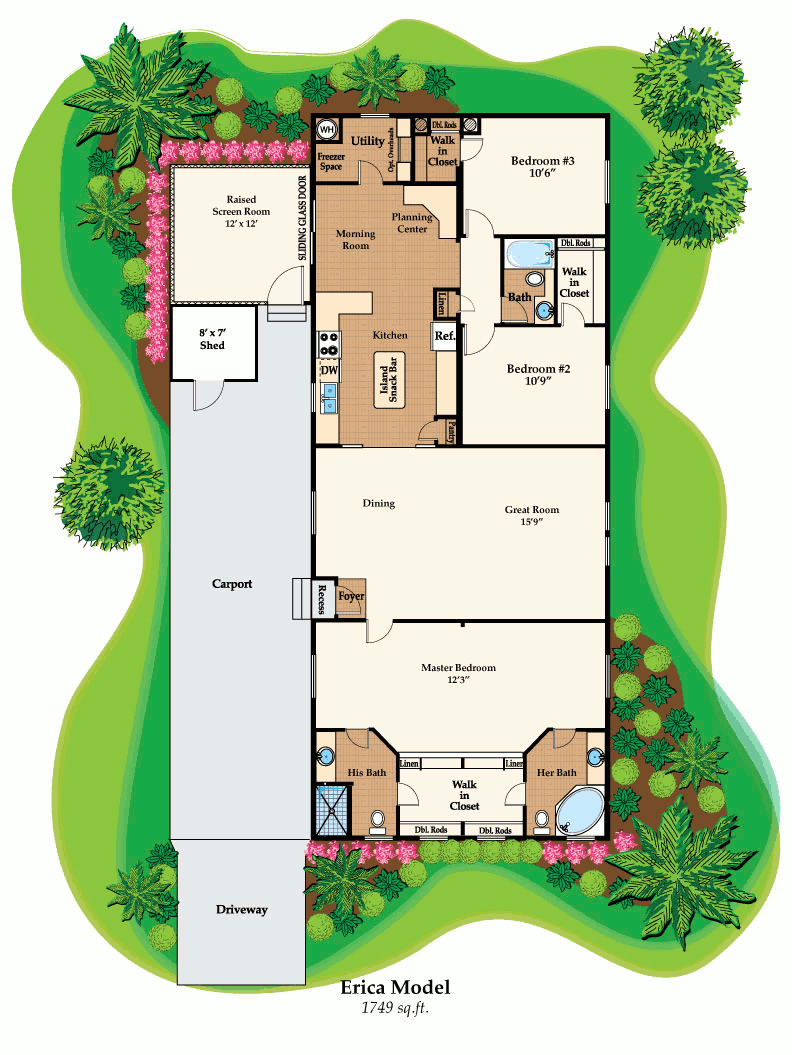 Erica model home floor plan