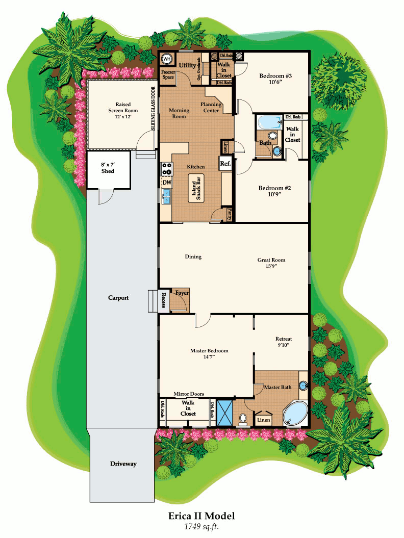 Erica II model home floor plan