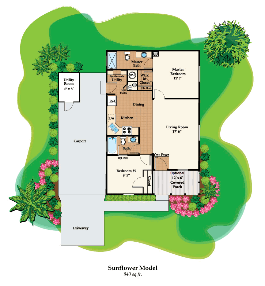 Sunflower model home floor plan
